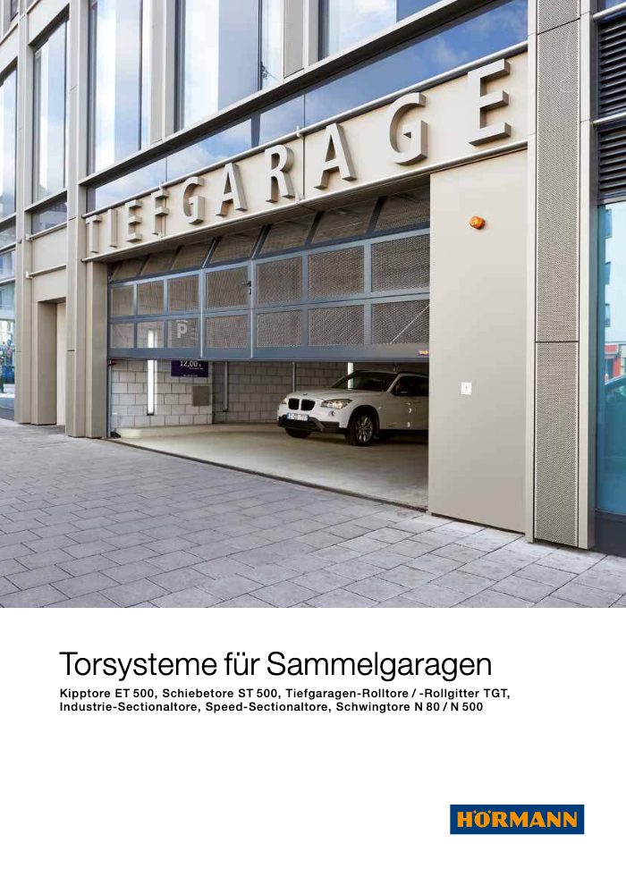 Couverture du catalogue Hörmann Torsysteme für Sammelgaragen