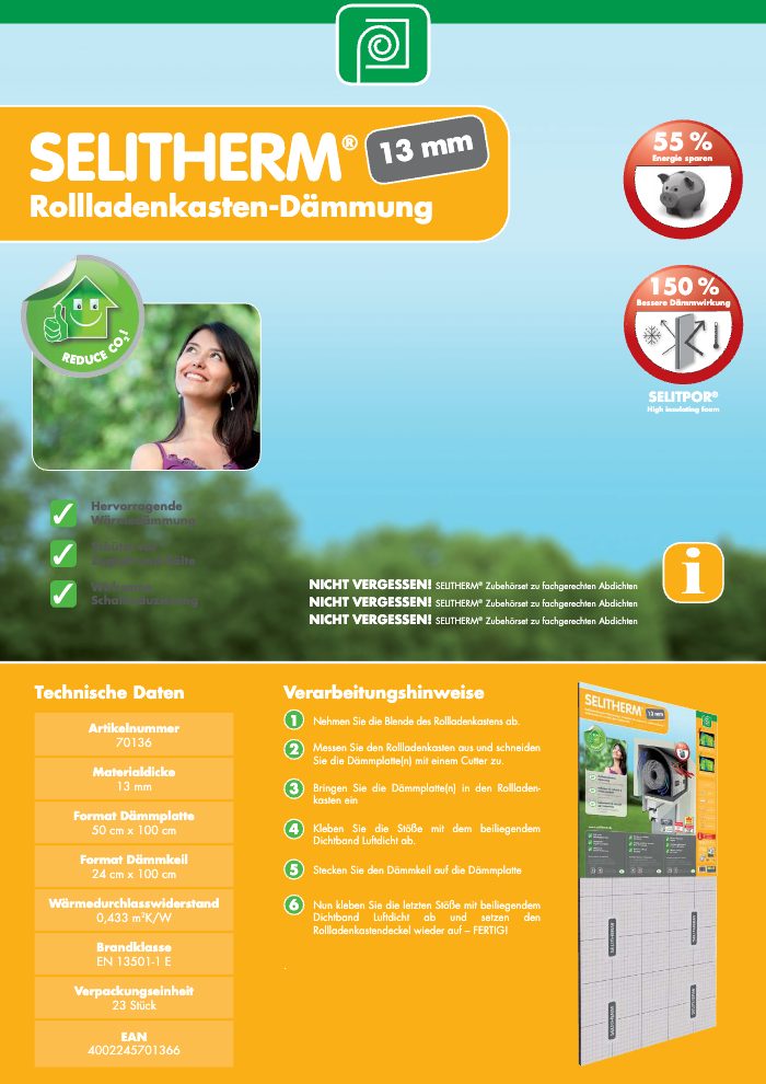 Couverture du catalogue Selitherm Rolladenkastendämmung